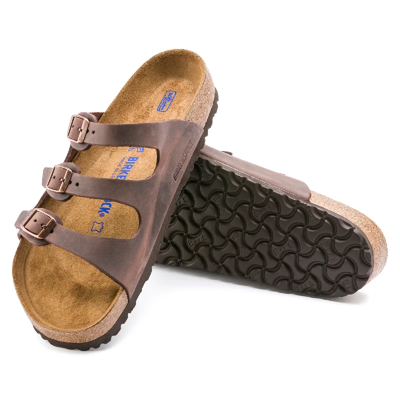 Women's Birkenstock Florida Soft Footbed Oiled Leather Color: Habana