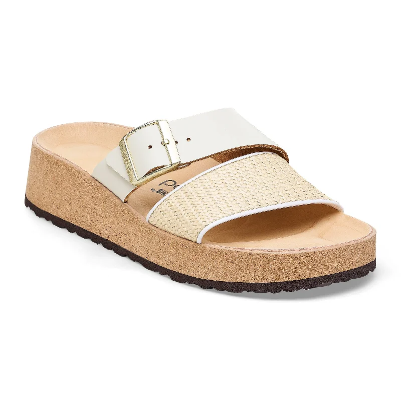 Papillio Almina white raffia leather/synthetic by Birkenstock