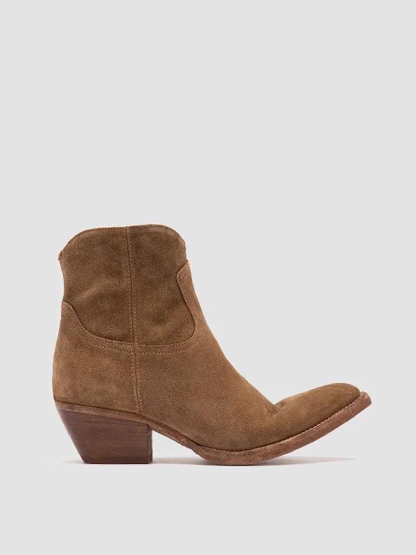 WANDA DD 103 - Light Brown Suede Zip Boots