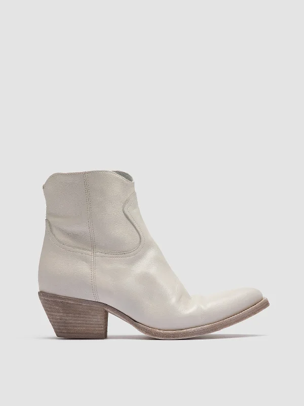 WANDA DD 103 - White Leather Zip Boots