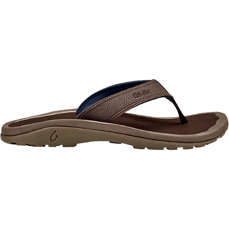 Men's OluKai Ohana Dark Wood/ Dark Wood Synthetic