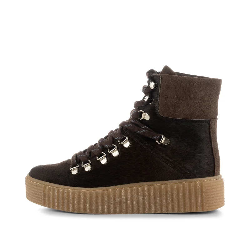 Agda boot suede - BROWN PONY