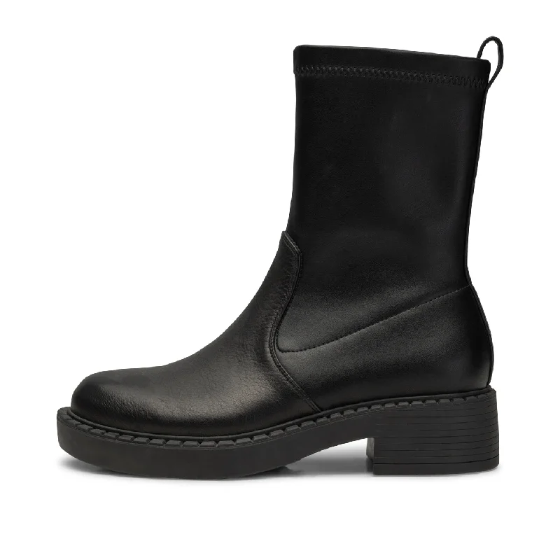 Patti boot leather - BLACK