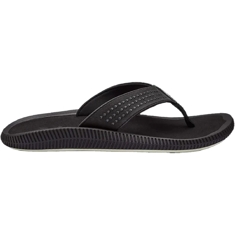 Men's OluKai Ulele Black/Black Synthetic