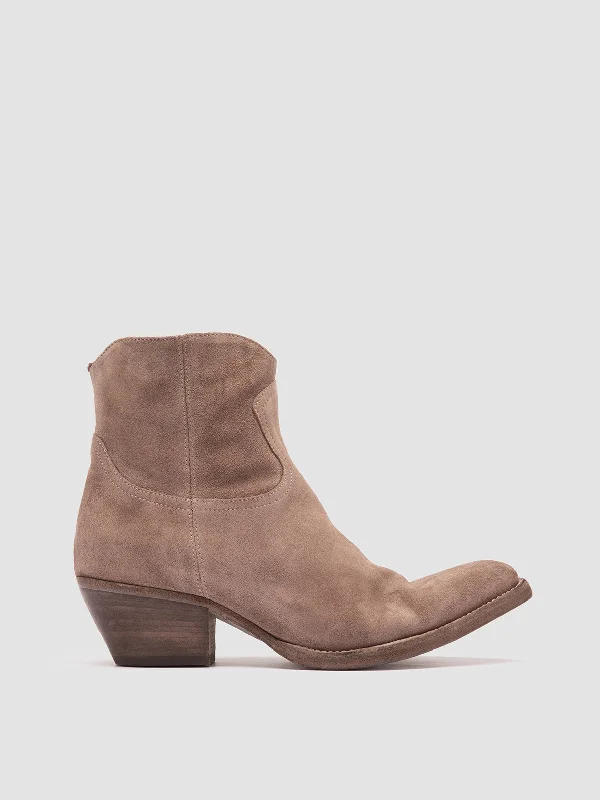 WANDA DD 103 - Beige Suede Zip Boots